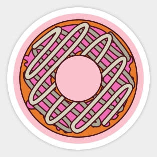 Orange Donut with Pink and White Frosting Sticker